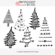 Black And White Christmas Tree Doodle Christmas Tree Clip Art 2 Hand Drawn Christmas Doodle Set For The Holidays Christmas Tree Drawing Christmas Doodles Christmas Tree Clipart