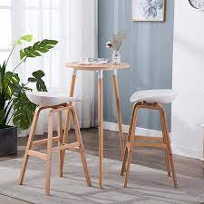 Lancaster table & seating 30 x 48 antique walnut solid wood live edge bar height table with 4 bar chairs. Small Bar Table Household Table And Chair Set Simple Modern Northern Europe Bar Coffee High Foot Round Table And Chair Combin Aliexpress