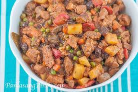 Pork Menudo With Raisins And Green Peas Recipe Pork Menudo Recipe Green Peas Recipes Menudo Recipe