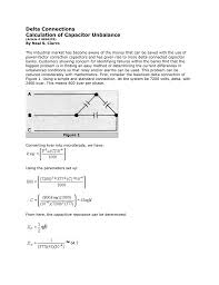 delta connections calculation of capacitor unbalance