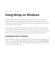 You'll need to know how to download an app from the windows store if you run a. Nmap Windows Install
