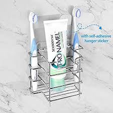 Amazon Com Linkidea Toothbrush Holder Stainless Steel Multifunctional 1 2 Slot Toothbrus In 2020 Toothbrush Holder Wall Brushing Teeth Wall Mounted Toothbrush Holder