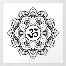 Om Mandala Art Print Simple Mandala Tattoo Hindu Art Patterns Mandala Tattoo Design