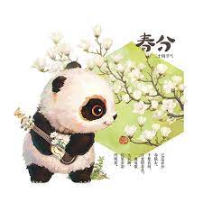 24节气 春 立春雨水 惊蛰 春分 清明 谷雨 熊猫on behance panda art panda illustration cute panda baby