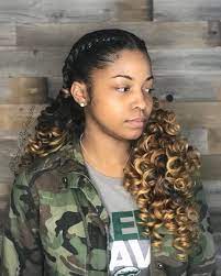 New Orleans Braider Two Braids With Curly Ends Hair Colored And Provided By Touchofro Two Braids With Curly Ends Braided Hairdo Natural Hair Transitioning