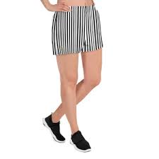 Black And White Striped Shorts Womens Vertical Striped Women S Shorts Vertical Stripe Black White Athletic Short Shorts Made In Eu In 2020 Running Shorts Women Women S Athletic Shorts Womens Shorts