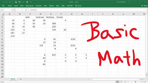 Basic Excel Formulas Add Subtract Multiply Divide Youtube