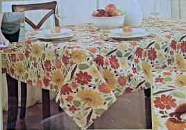 Blooms Laminated Fabric Tablecloth 52 X 70 Brick Ease Of Vinyl Townandcountryliving Tablecloth Fabric Oblong Tablecloth Laminated Fabric