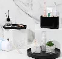 Shinowa 8 inch klein achthoekig dienblad, hars opbergdienblad cosmetica  badkamerdienblad serveerplank voor slaapkamer make-uptafel woonkamertafel  ...