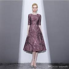 Elegant Mother Of The Bride Dresses Half Sleeves Zipper Back Tea Length Fall Winter Wedding Guest Dresses Cheap Burgundy Ivory Red Mother Of The Bride Dress For Half Sleeve Dresses Winter Wedding Guest