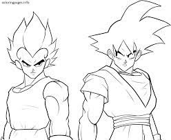 Goku was revealed a month before the dragon ball manga started, in postcards sent to members of the akira toriyama preservation society. Goku And Vegeta Coloring Pages Coloring Home