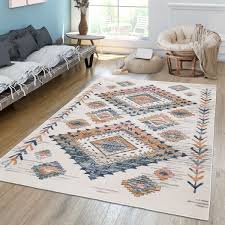 Neben dem ankleiden des wohnzimmers und dem hinzufügen von farbe wird der teppich verwendet, um die bereiche klar zu definieren. Wohnzimmer Teppich Kurzflor Mit Boho Design Teppichmax