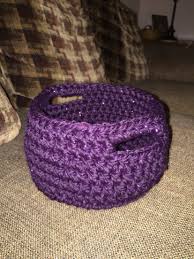 crocheted basket lion brand wool ease thick quick yarn