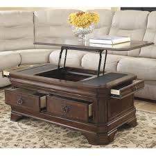 Ashley furniture braddoni round glass top accent end table in chrome. The Medium Brown Hamlyn Lift Top Table From Ashley Furniture Has A Smart Design With Its Lift To Adjustable Height Coffee Table Coffee Table Cool Coffee Tables
