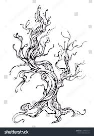 Also try to give layers to the outline as shown below. Artistically Drawn Old Tree Outline On A White Background Tattoo Style Hand Drawn Sketch Drawing Tree Outline Roots Drawing Blossom Tree Tattoo