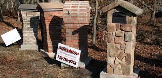 Many estate homes utilize the concept of brick or column mailboxes to provide an stately first impression. Custom Brick Stone Mailboxes Sanstone Creations New Jersey