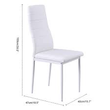 set of 4 dinning chairs high back faxu