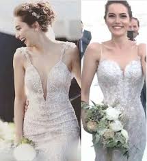 Fahriye Evcen Gelinlik Neslihan In Gelinligine Cok Sevmis Gelinlik Bohem Dugun Saci Dantel Gelinlik
