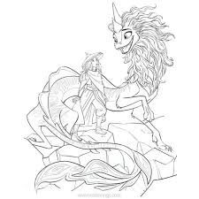 Print or save images, color characters from the cartoon raya and the last dragon. Coloring Pages For Raya And The Last Dragon Print Worksheets