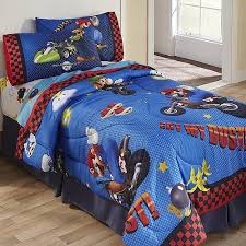 amazon com mariokart wii twin 4pc bed set conforter fitted sheet flat sheet pillowcase twin size comforter mario comforter bedding sets