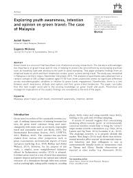 What more can we do to prepare youth for meaningful contributions? Pdf Exploring Youth Awareness Intention And Opinion On Green Travel The Case Of Malaysia
