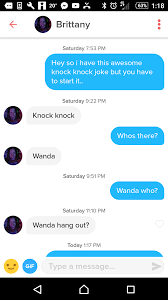 Sometimes with knock knock jokes, the sillier the joke the better because even the unfunny knock knock jokes can get a laugh just because of the way they're delivered. Can Confirm The Knock Knock Joke Works Tinder