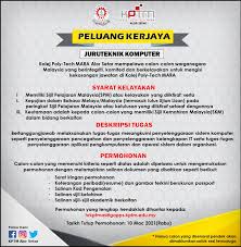 Portal kerjaya jawatan kosong terkini hanya menyiarkan untuk memudahkan permohonan anda. Iklan Jawatan Kolej Poly Tech Mara Kptm Jobs Hub