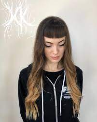 Long tresses with long bangs I Absolutely Love The Contrast Between Extra Long Length And Short Little Bangs This Beauty Wears It W Long Hair Styles Extra Long Hair Long Fringe Hairstyles