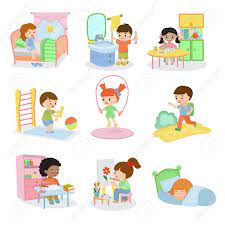 Are you looking for a craft to go with your favorite picture book? Kids Everyday Activities Set Children Daily Activity Routine Stock Photo Picture And Royalty Free Image Image 92836792
