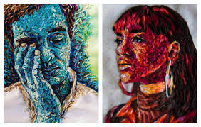 Tenis raketlerine ve kumaşlara portreler işleyen sanatçı: Danielle Clough