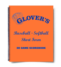 Glovers Baseball Scorebook 30 Games