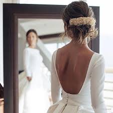 While the ball gown trend is mostly associated with the royalty and princess, you. New Elegant Satin Ball Gown Wedding Dresses Long Sleeve Backless Simple Vestido De Noiva Bridal Gowns From Rosammant 141 99 Dhgate Com