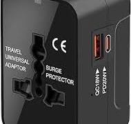 Amazon.com: Universal Travel Adapter Worldwide, GaN Fast Charging with PD  3.0 USB-C & USB-A Quick Charge Ports, All-in-One International Power Plug  ...