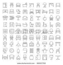 Furniture Icons Furniture Design Vector Furniture Symbol Home Decor Icons Thin Line Theme Design Di Mobili Icone Immagini