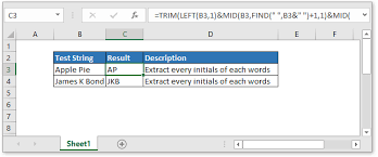 Excel Formula Abbreviate Words Or Names