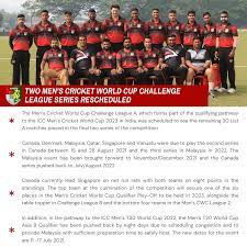 Canada, denmark, malaysia, qatar, singapore, vanuatu. Two Icc Men S Cricket World Cup Challenge League Series Rescheduled Singapore Cricket Association
