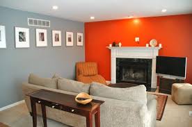 Image Result For Orange Accent Wall Grey And Orange Living Room Living Room Decor Orange Living Room Orange