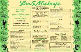 Give the gift of delicious dining by the surf and start a timeless tradition in san diego. Lou Mickey S Menu In San Diego California Usa