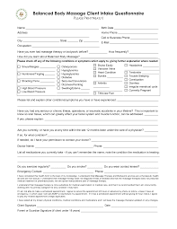 Free Massage Intake Forms Balanced Body Massage Client Intake Questionnaire Please Print Neatly Massage Intake Forms Massage Therapy Massage Business