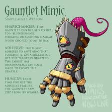 A mimic can assume the general shape of any medium object, such as a massive chest, a stout bed, or a door. Oc Gauntlet Mimic Dnd