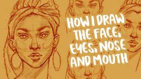 Drawing Facial Features Eye Nose And Lips Silvie Mahdal Paintingtube So there are no exact tips on how to draw a girl's nose or a nose of a child.