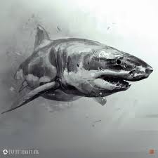 Black And White Shark Design Blogiboulga Shark Art Shark Illustration Shark Drawing