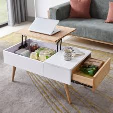 Square lift top coffee table with tempered glass tray: 16 Modern Lift Top Coffee Tables To Help You Multi Task Stay Clutter Free