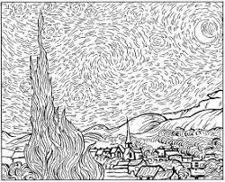 Color this famous painting and many more! Colorir Pra Relaxar Mexido Starry Night Van Gogh Van Gogh Coloring Coloring Pages