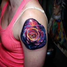 Intergalactic Outer Space Themed Rose Tattoo By Tyler Malek Unique Design Tattoos For Women Body Art Tattoos Tattoos