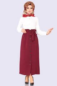 Modaselvim Etek Aksesuar Dugmeli Etek Msm050 Bordo Mutevazi Kiyafetler Moda Stilleri Hijab Chic