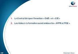 Contrat unique d insertion pole emploi. Pole Emploi Alsacecsp Presentation Des Mesures D Aide A L Embauche Ppt Telecharger