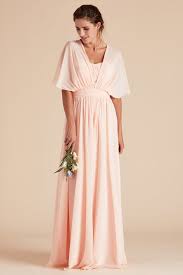 Birdy Grey Gracie Chiffon Convertible Bridesmaid Dress In Blush Pink Ho Blush Pink Bridesmaid Dresses Bridesmaid Dresses With Sleeves Pink Bridesmaid Dresses