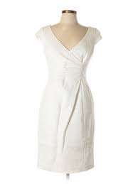 Kay Unger Solid White Casual Dress Size 10 81 Off Casual White Dress Casual Dress Dresses
