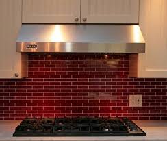 White Kitchen Red Backsplash Red Glass Backsplash Looks Like Brick Red Backsplash Brick Backsplash Glass Backsplash